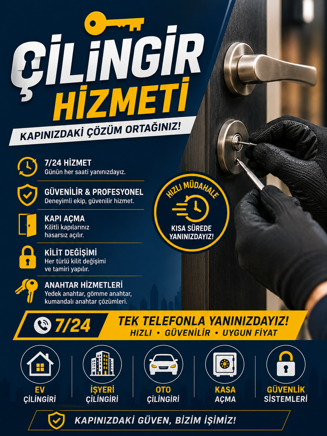 Çilingir — 7/24 çilingir, kapı açma ve oto çilingir